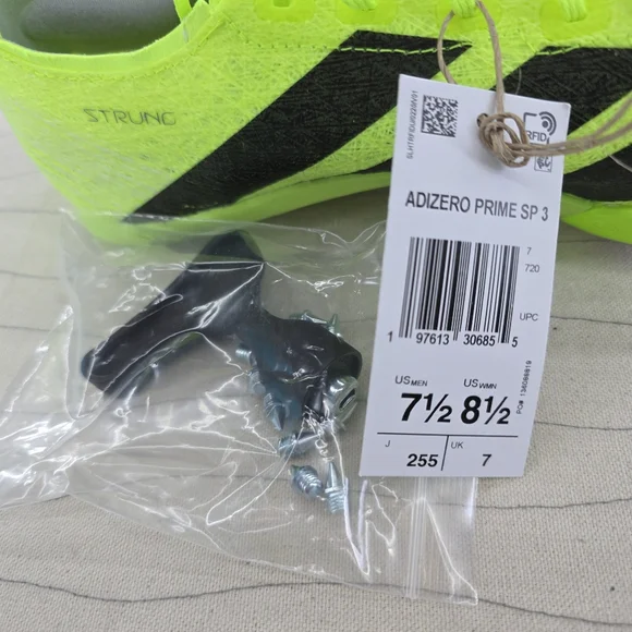 Adidas Mens Adizero Prime SP 3 Strung Lucid Lemon Track Cleats IH5800 Sz 7.5 NEW